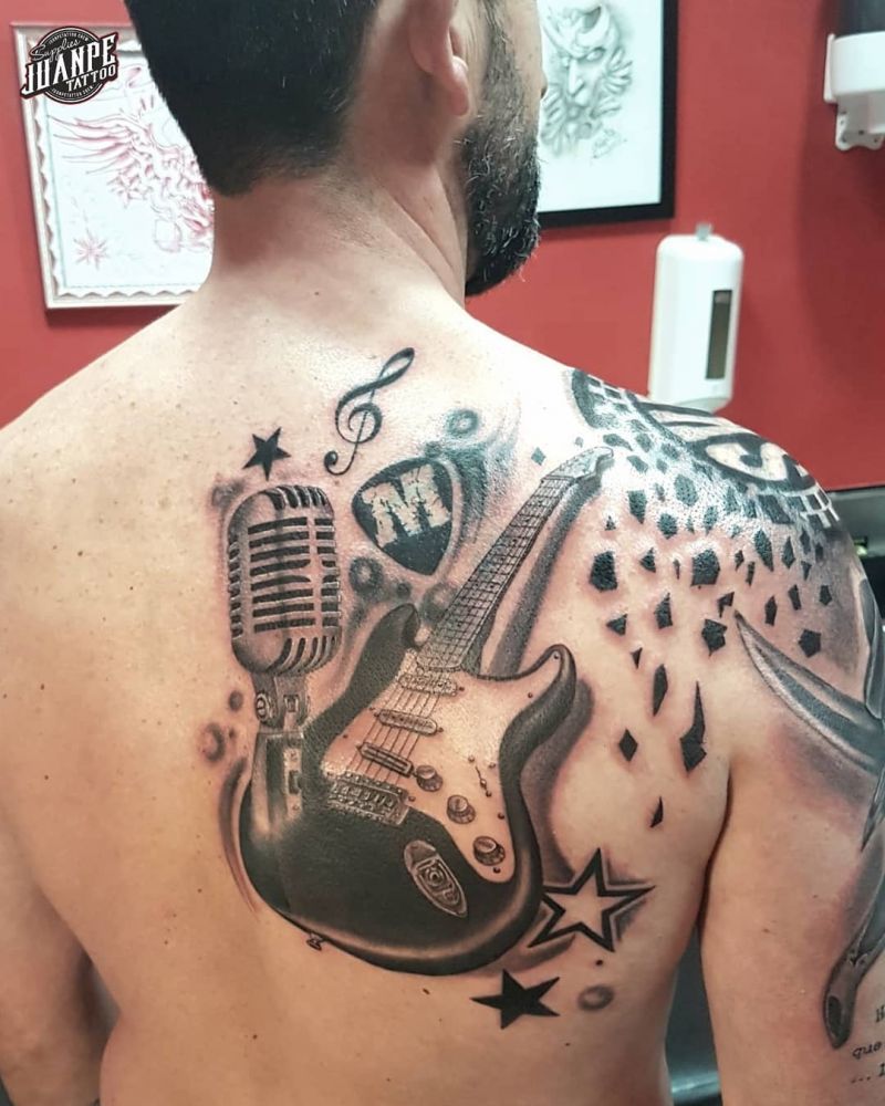 30 Pretty Guitar Tattoos for Your Inspiration