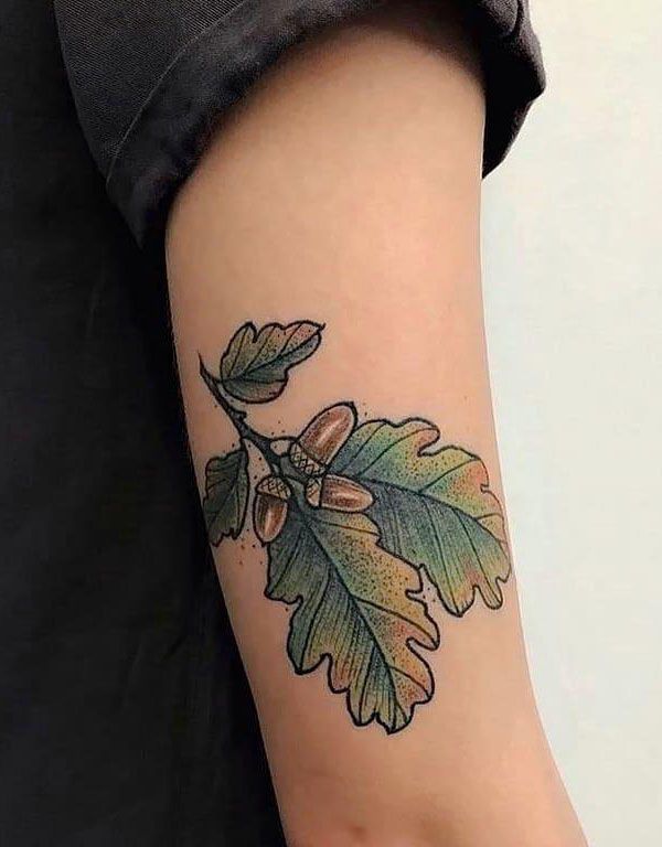 30 Pretty Oak Leaf Tattoos Make You Attractive