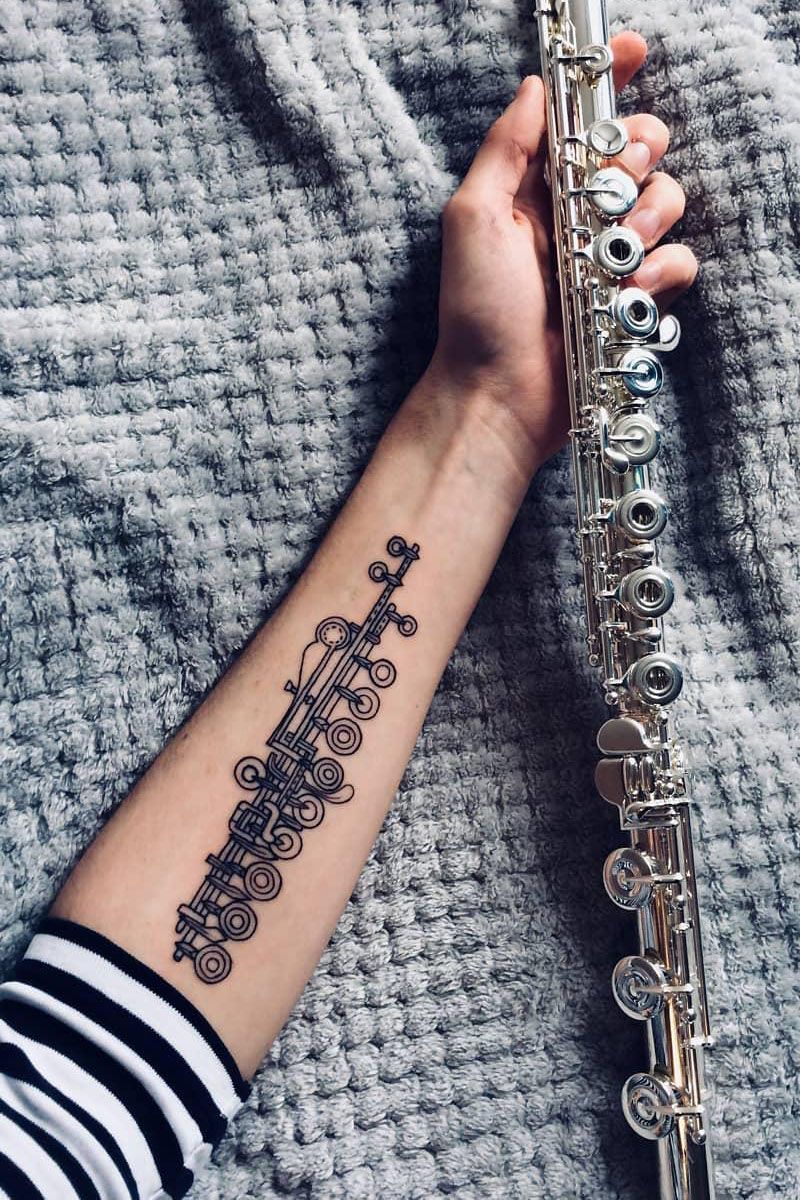 30 Pretty Flute Tattoos Show Your Temperament