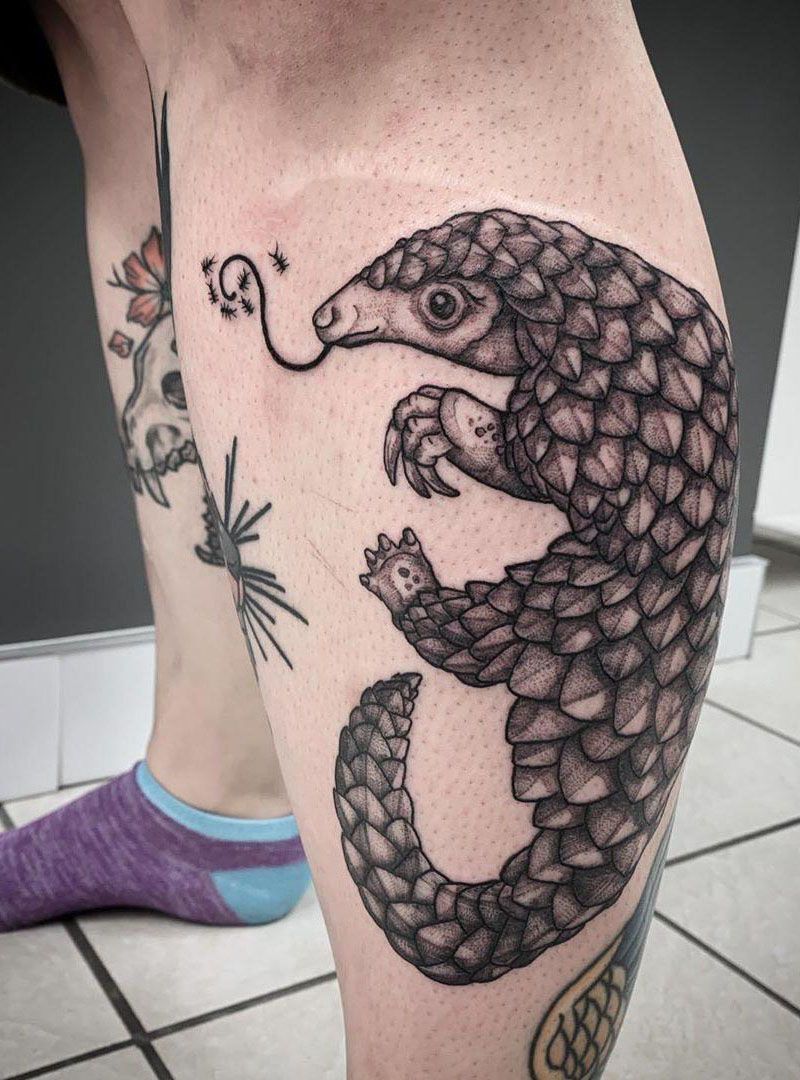 30 Pretty Pangolin Tattoos to Inspire You