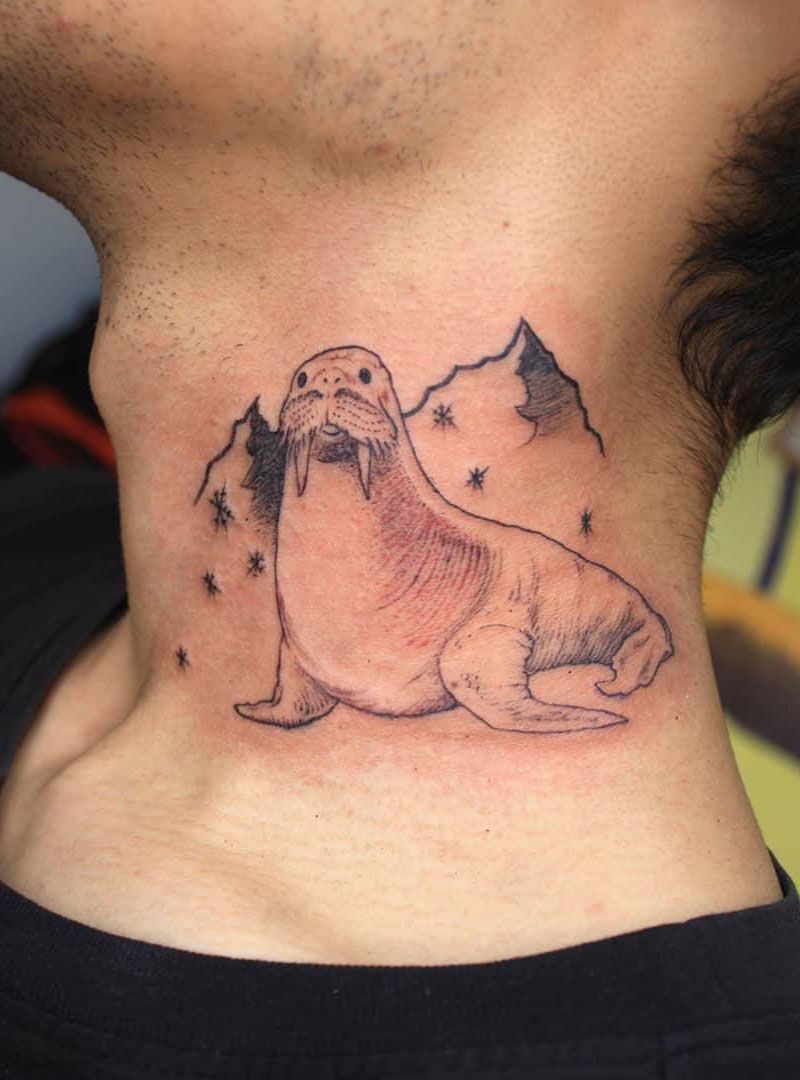 30 Cute Walrus Tattoos to Inspire You