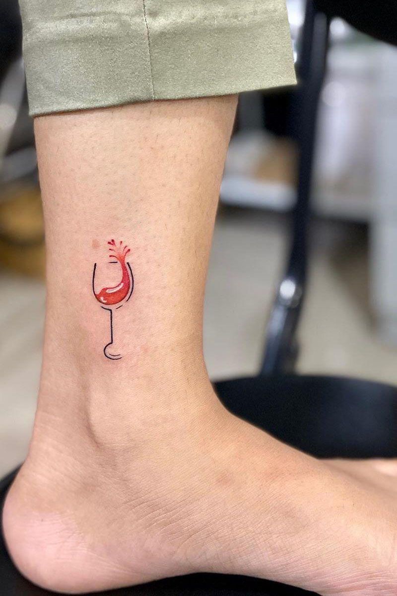 30 Pretty Wine Glass Tattoos Make You Very Attractive