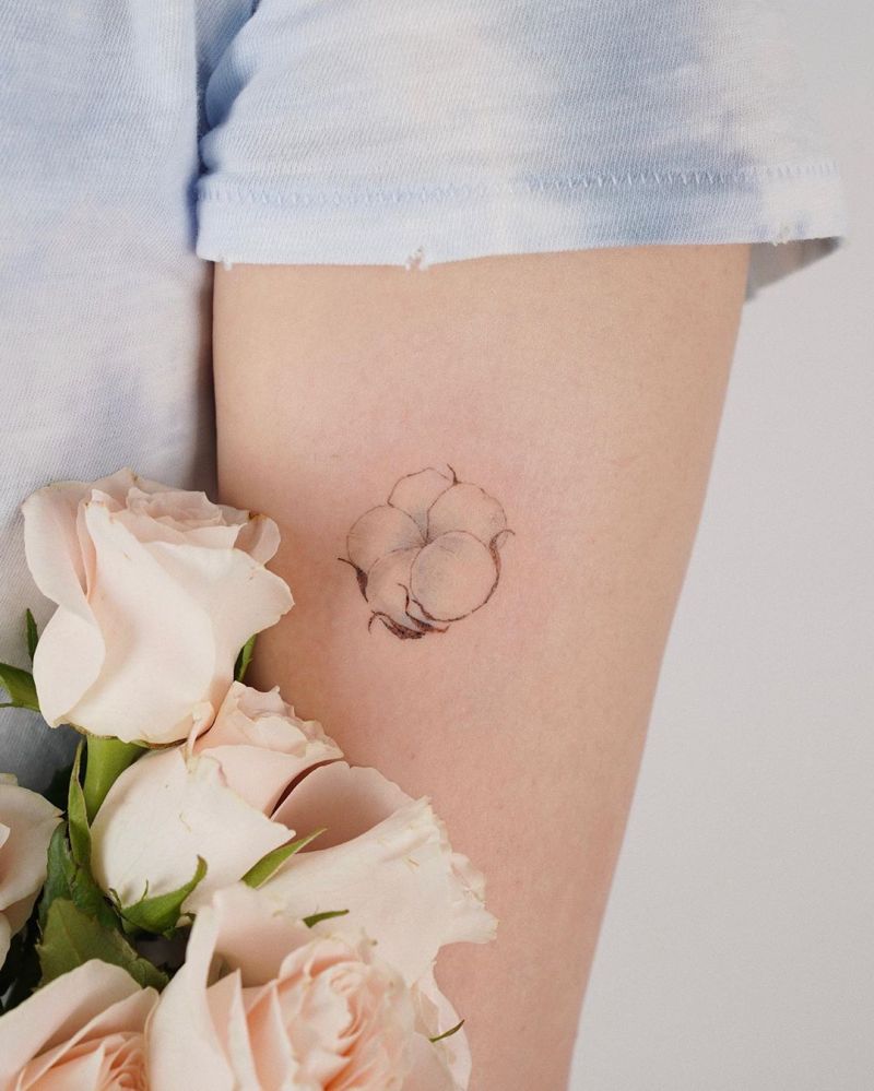 30 Elegant Cotton Tattoos You Will Love