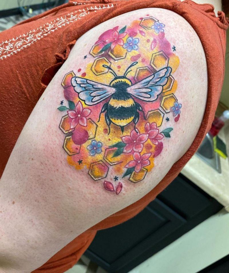 30 Pretty Honeycomb Tattoos You Will Love