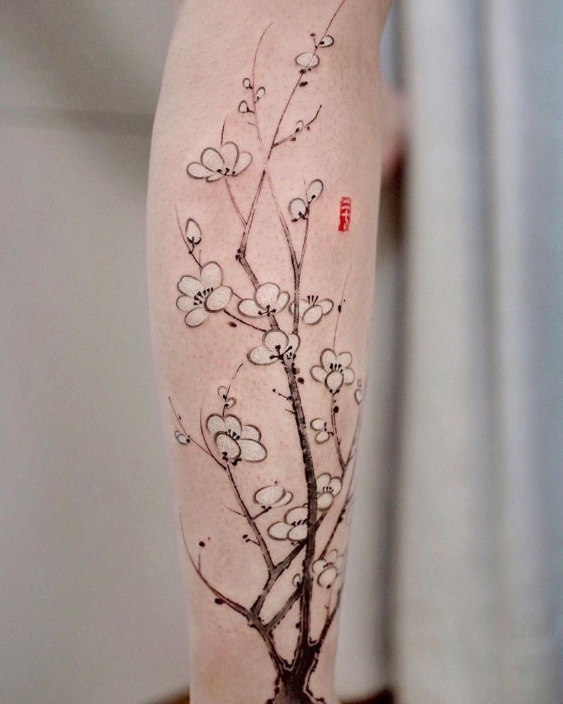 30 Pretty Plum Blossom Tattoos Make You Attractive