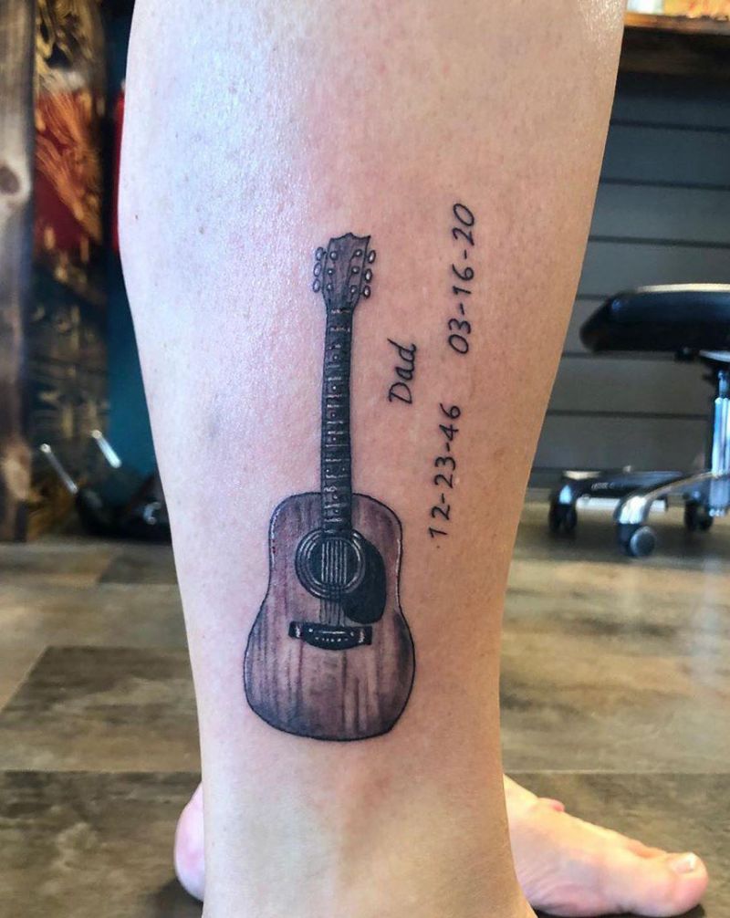 30 Pretty Guitar Tattoos for Your Inspiration