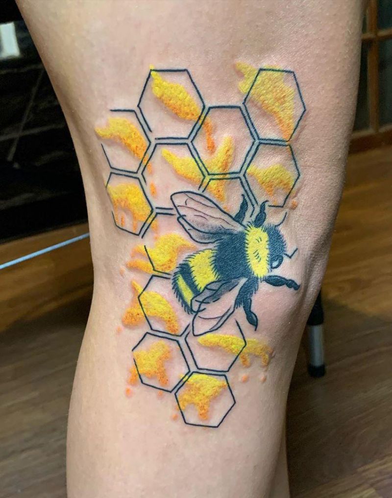 30 Pretty Honeycomb Tattoos You Will Love