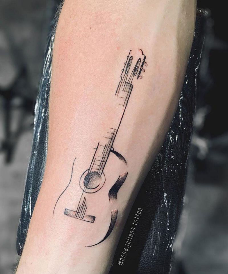 30 Pretty Guitar Tattoos for Your Inspiration