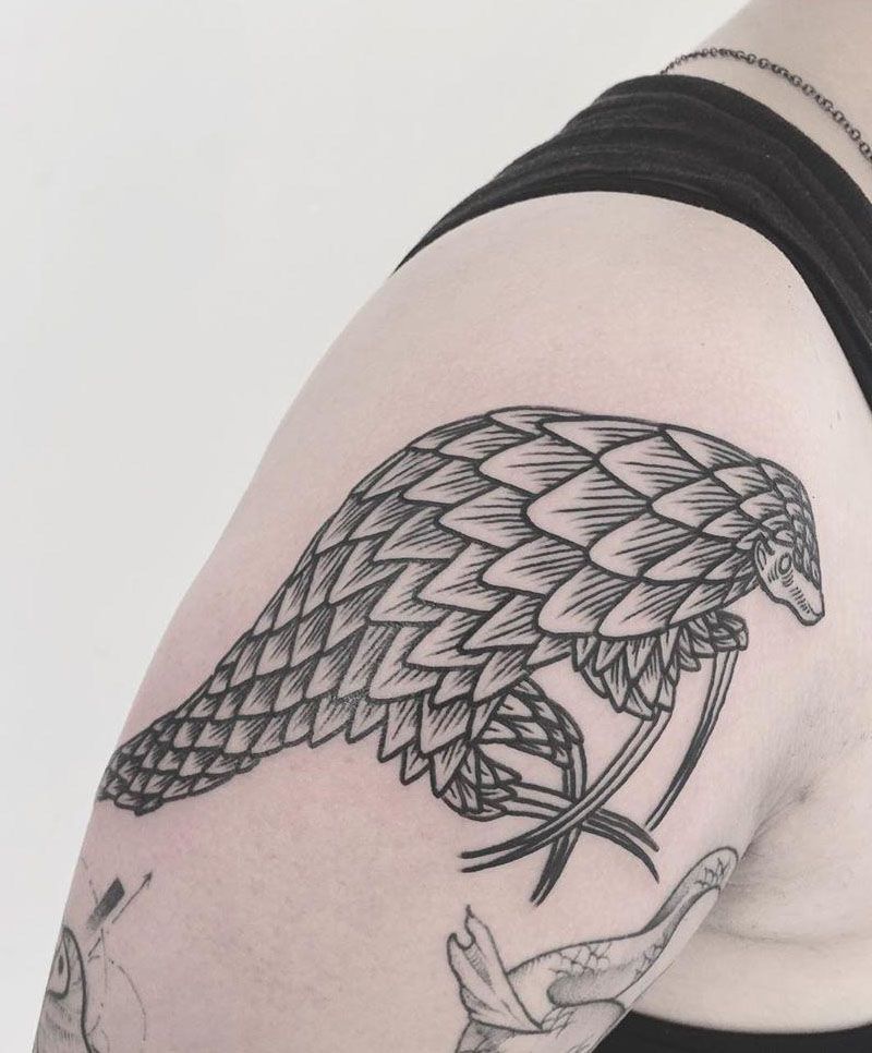 30 Pretty Pangolin Tattoos to Inspire You