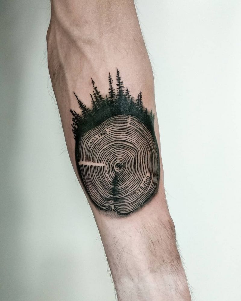 30 Pretty Tree Ring Tattoos Make You Beautiful Forever