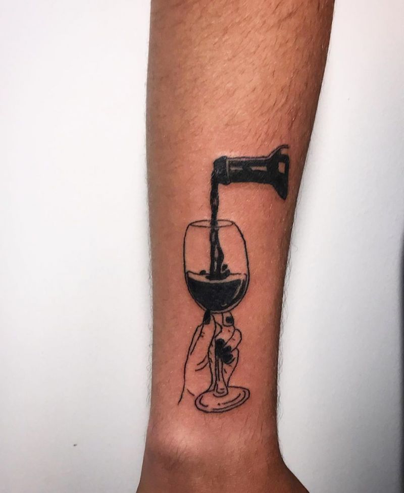 30 Pretty Wine Glass Tattoos Make You Very Attractive