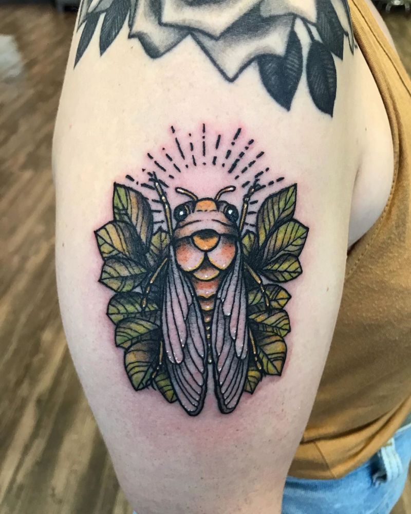 30 Pretty Cicada Tattoos Make You Attractive
