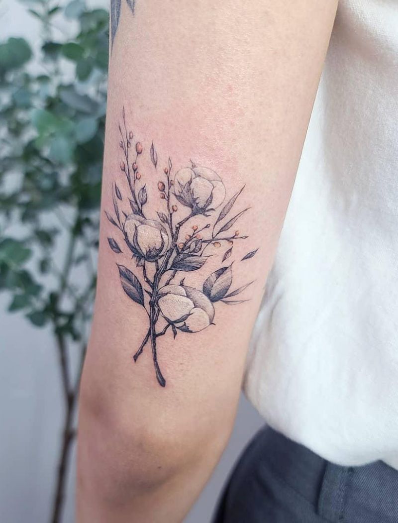 30 Elegant Cotton Tattoos You Will Love