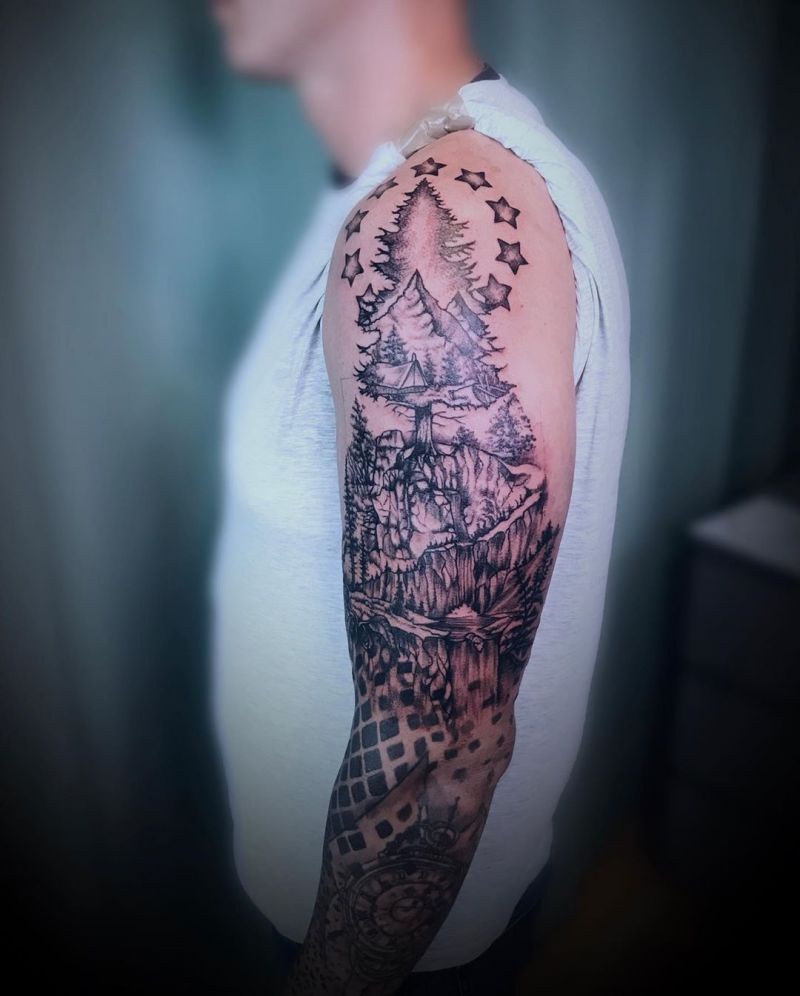 30 Pretty Waterfall Tattoos You Will Love