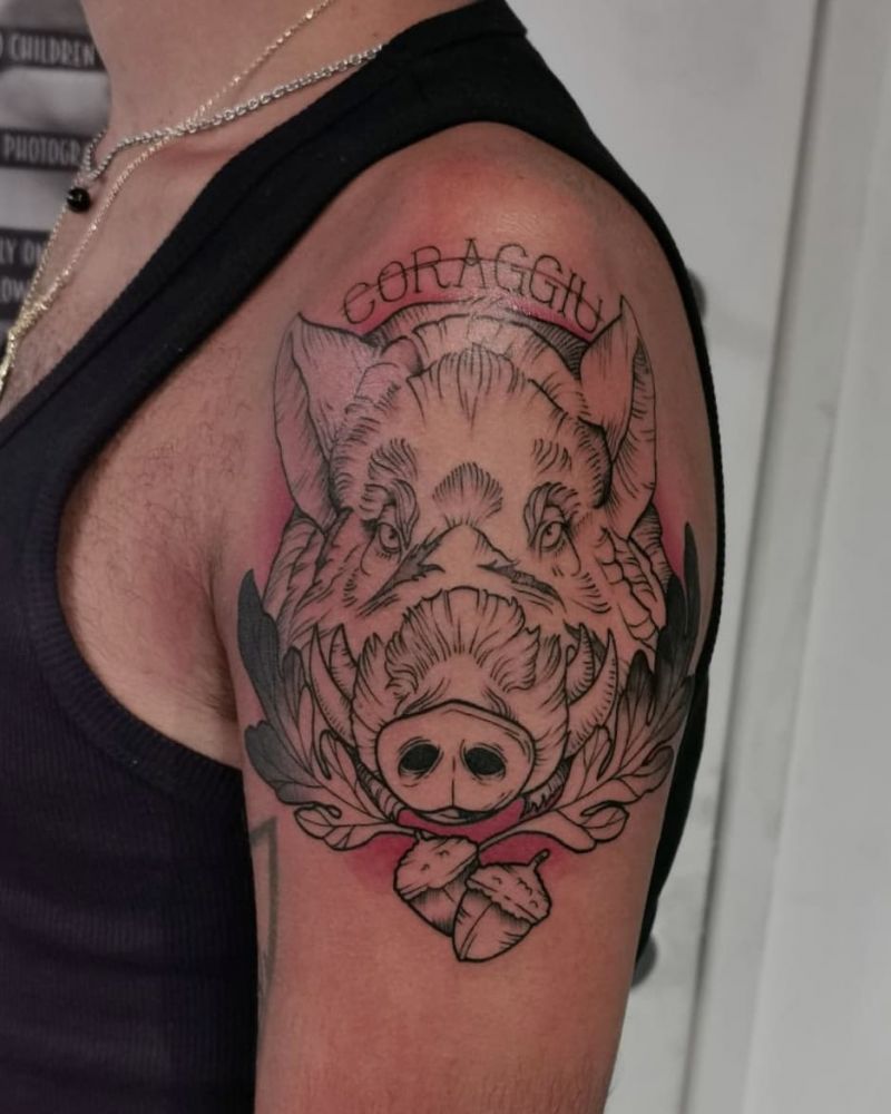 30 Pretty Wild Boar Tattoos You Must Try