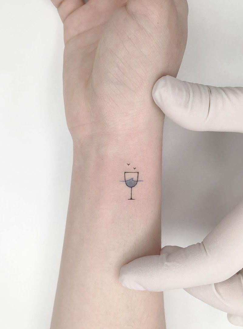 30 Pretty Wine Glass Tattoos Make You Very Attractive