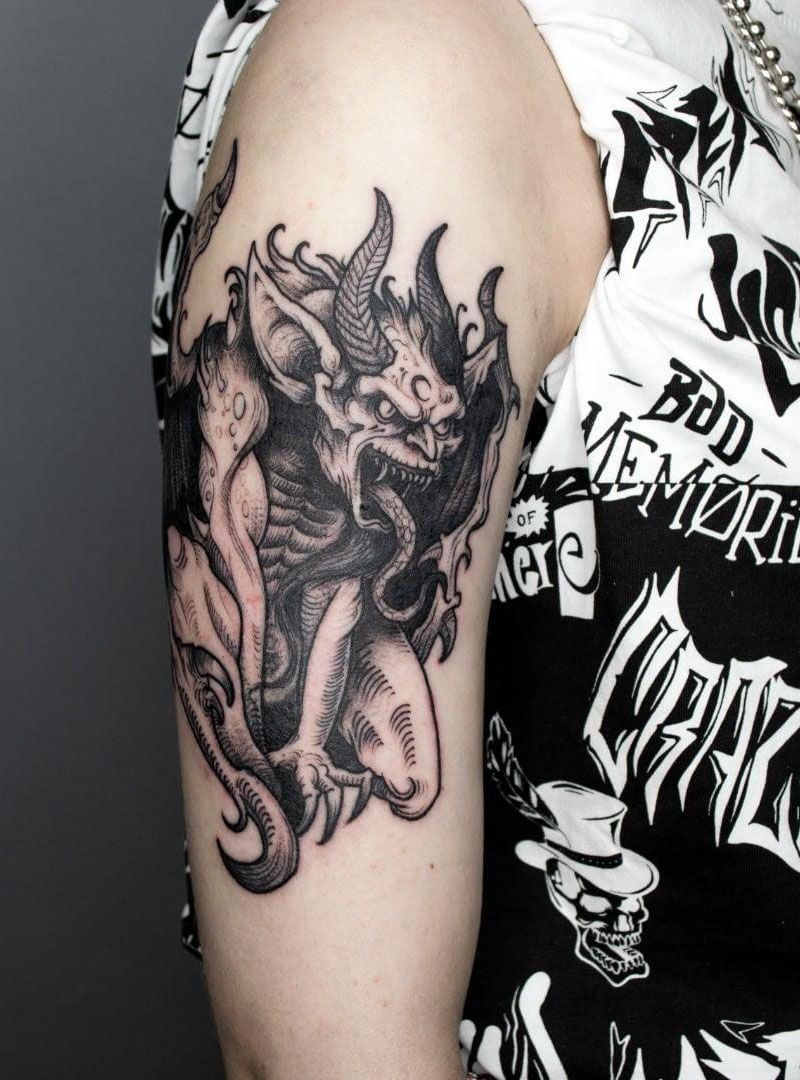 30 Pretty Gargoyle Tattoos for Inspiration