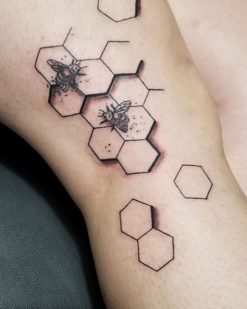 30 Pretty Honeycomb Tattoos You Will Love