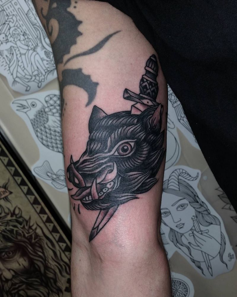 30 Pretty Wild Boar Tattoos You Must Try
