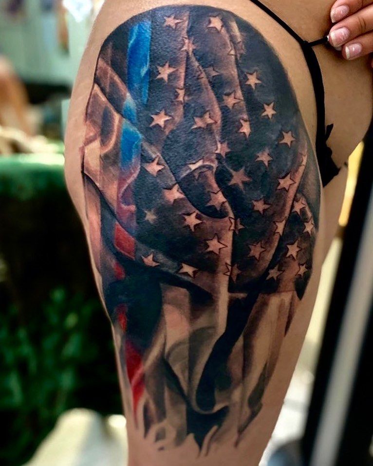 30 Pretty Flag Tattoos Show Your Love for Your Motherland