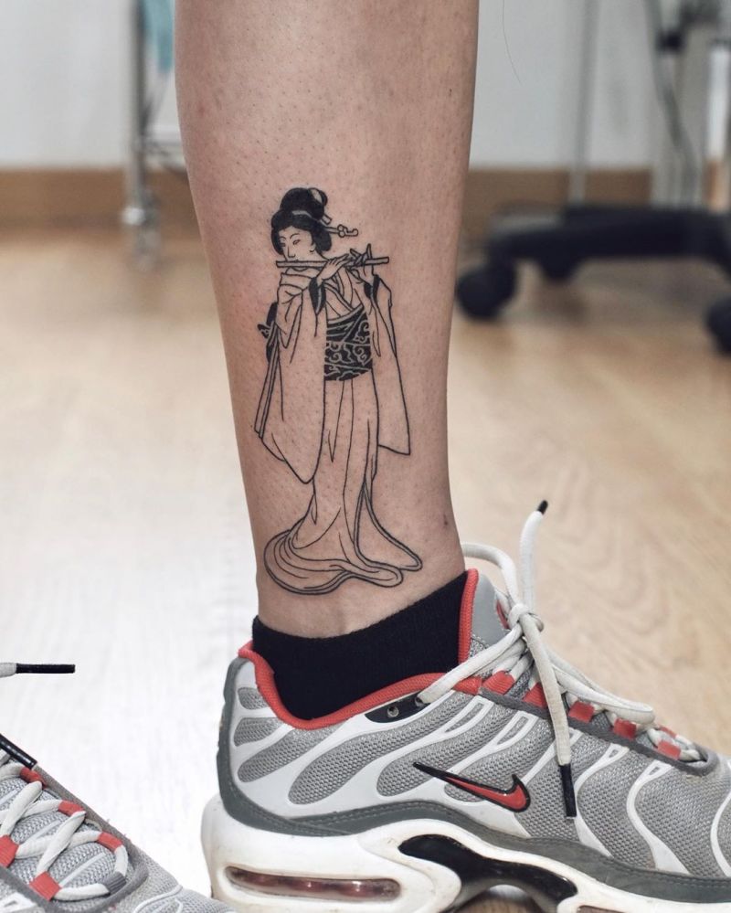 30 Pretty Flute Tattoos Show Your Temperament