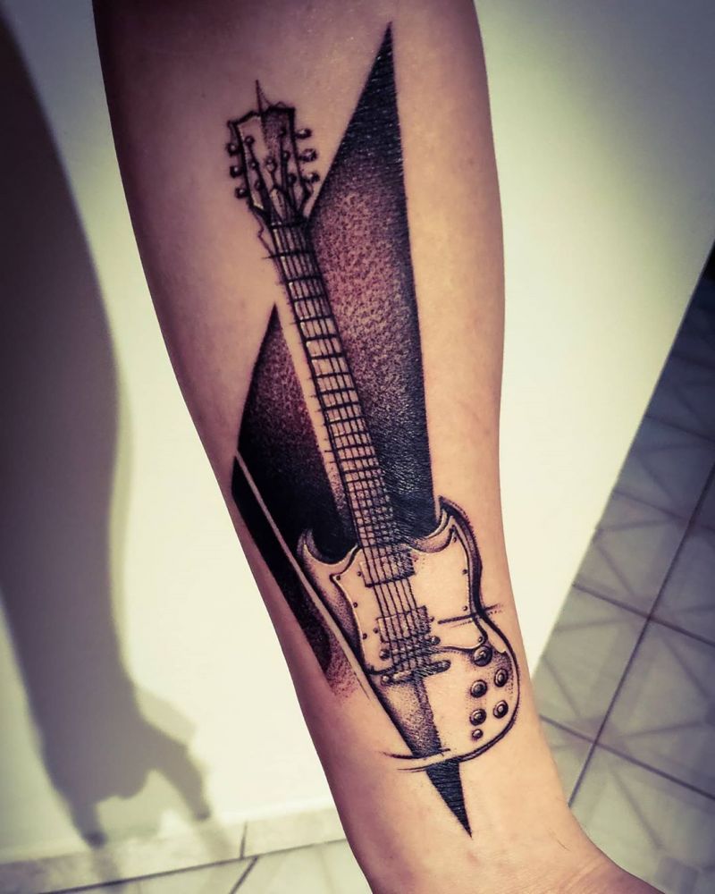 30 Pretty Guitar Tattoos for Your Inspiration