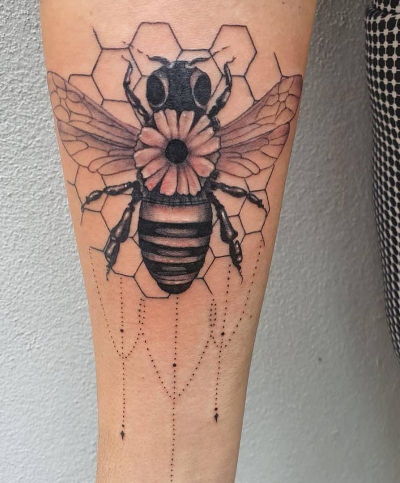 30 Pretty Honeycomb Tattoos You Will Love