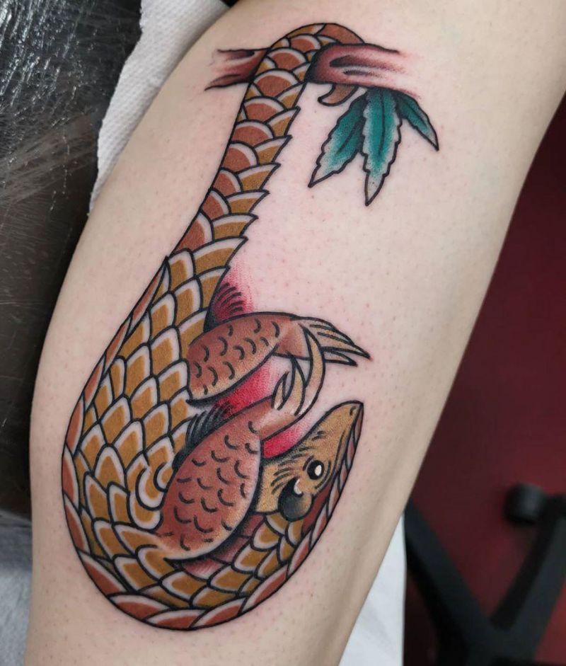 30 Pretty Pangolin Tattoos to Inspire You