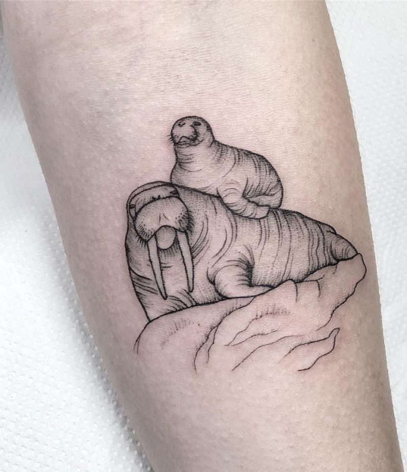 30 Cute Walrus Tattoos to Inspire You