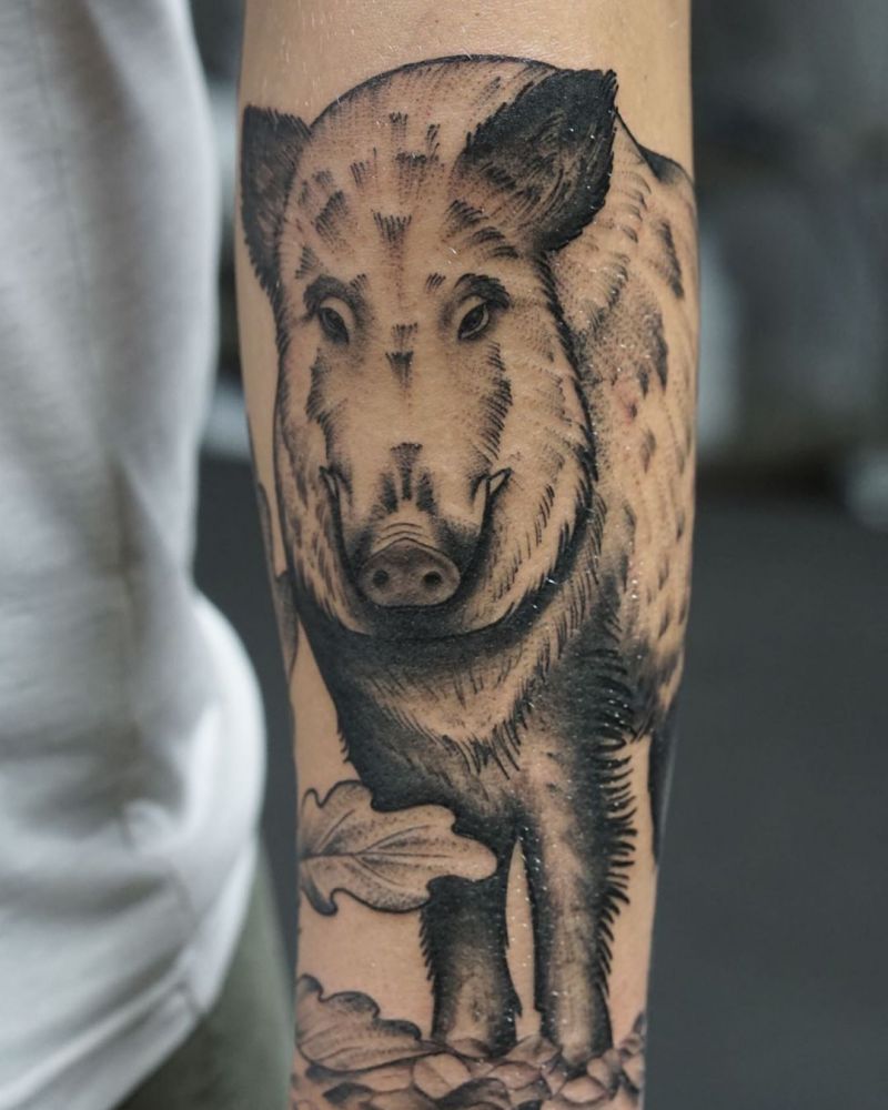 30 Pretty Wild Boar Tattoos You Must Try