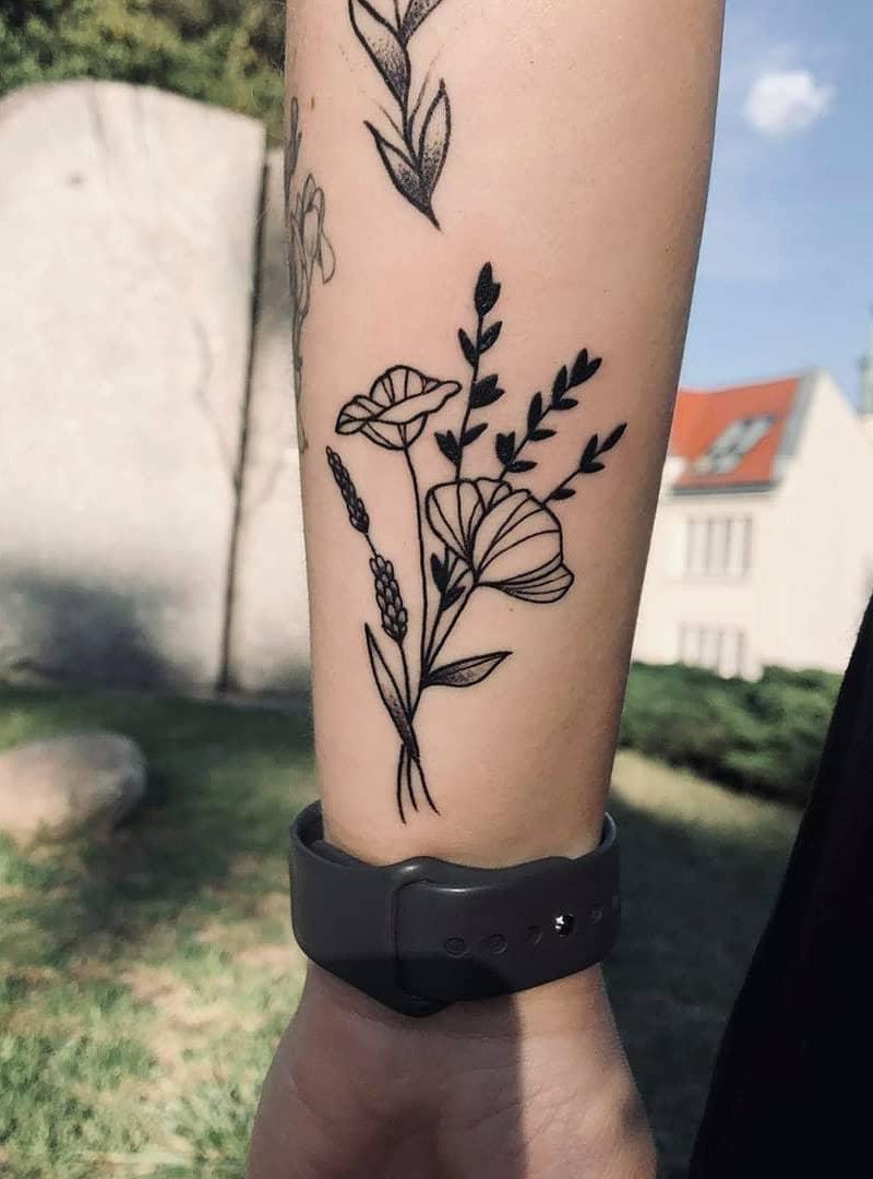 30 Pretty Wildflower Tattoos to Inspire You