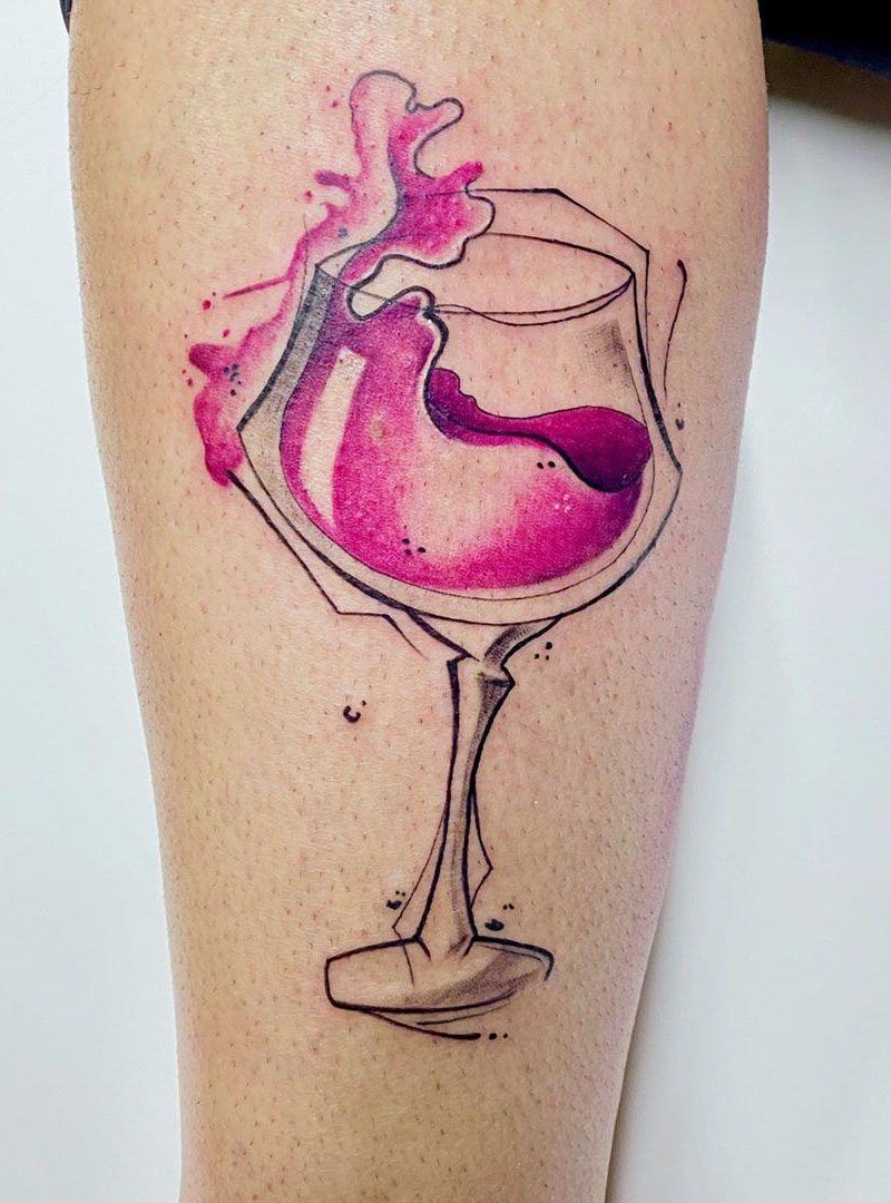 30 Pretty Wine Glass Tattoos Make You Very Attractive