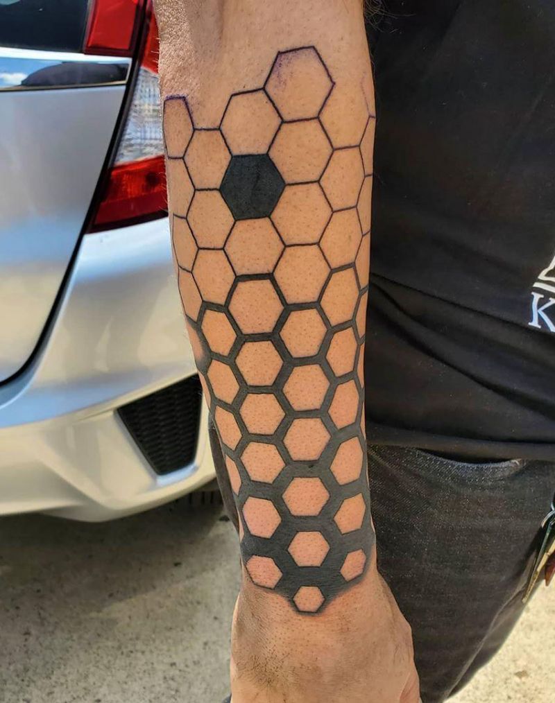 30 Pretty Honeycomb Tattoos You Will Love