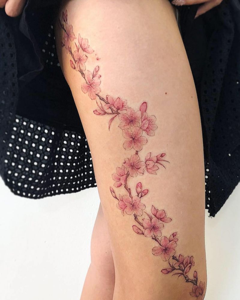 30 Pretty Peach Blossom Tattoos You Shouldn't Miss