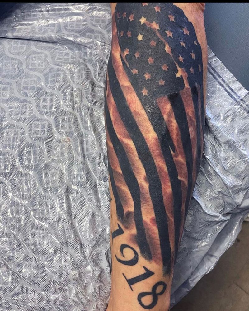 30 Pretty Flag Tattoos Show Your Love for Your Motherland