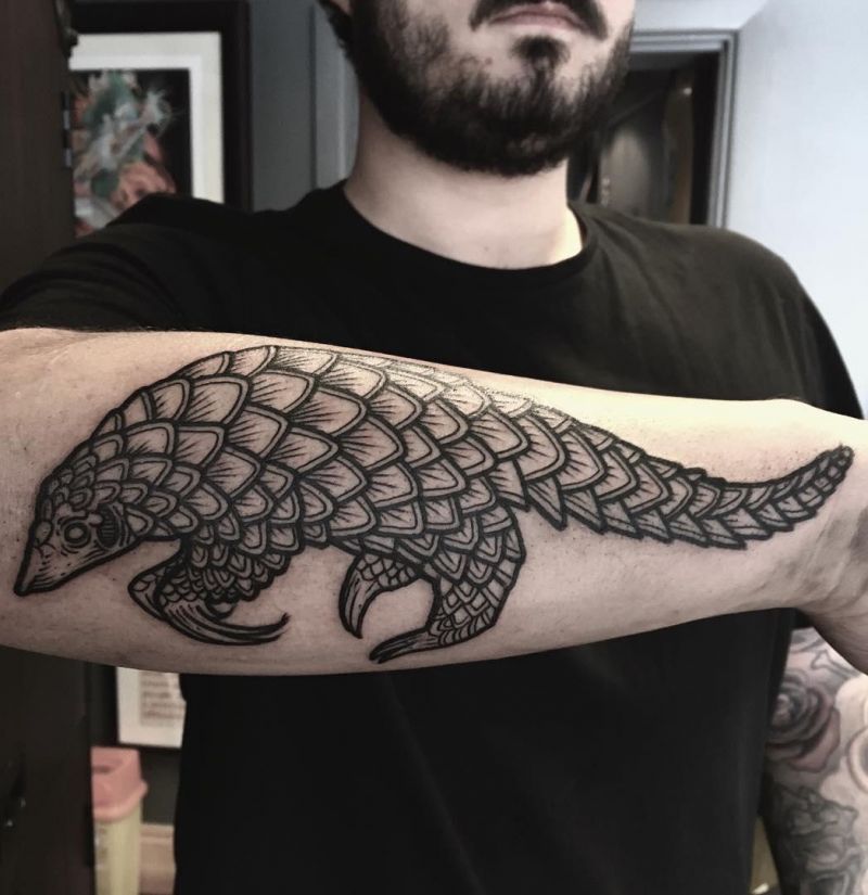 30 Pretty Pangolin Tattoos to Inspire You