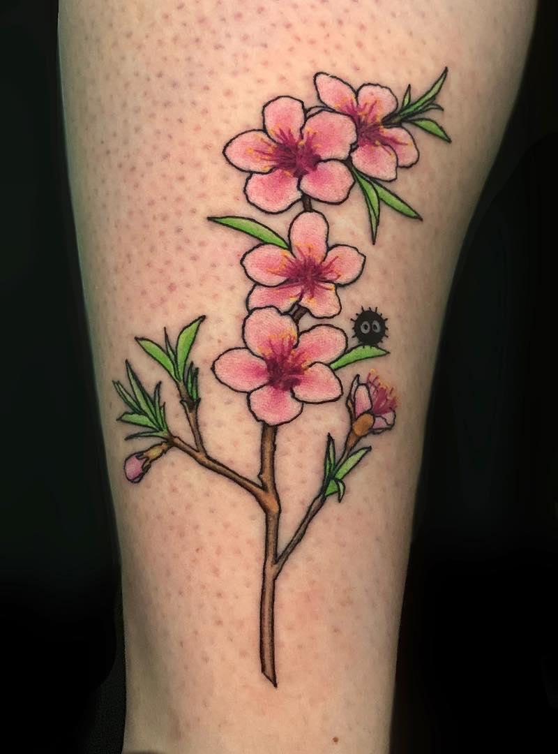 30 Pretty Peach Blossom Tattoos You Shouldn't Miss