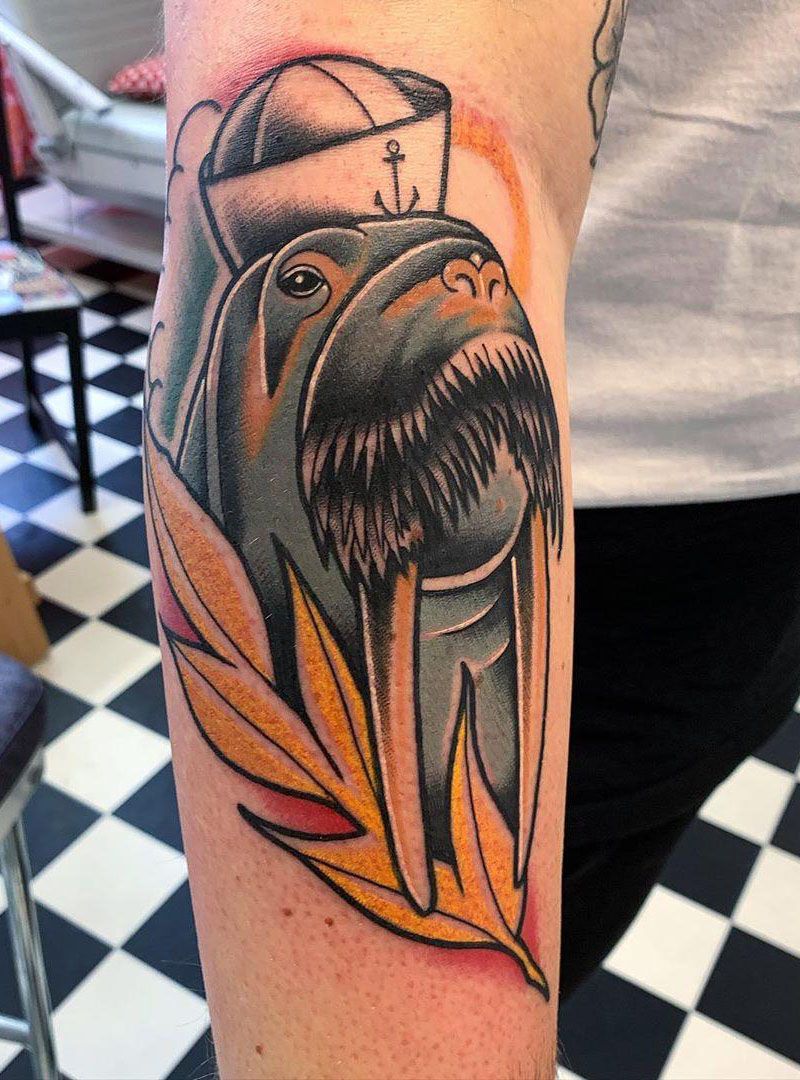 30 Cute Walrus Tattoos to Inspire You