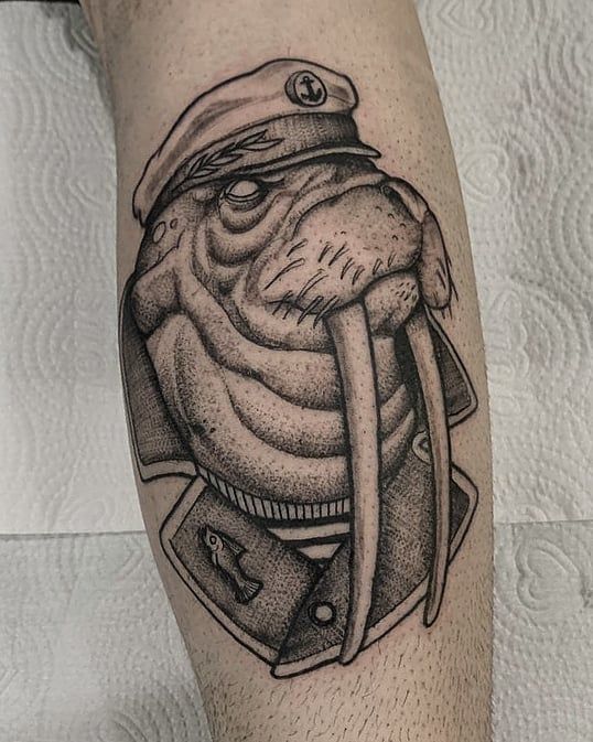 30 Cute Walrus Tattoos to Inspire You