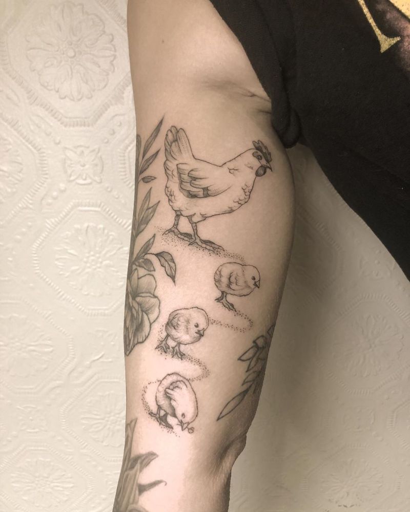 30 Cute Chicken Tattoos to Inspire You