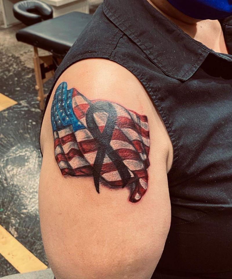 30 Pretty Flag Tattoos Show Your Love for Your Motherland