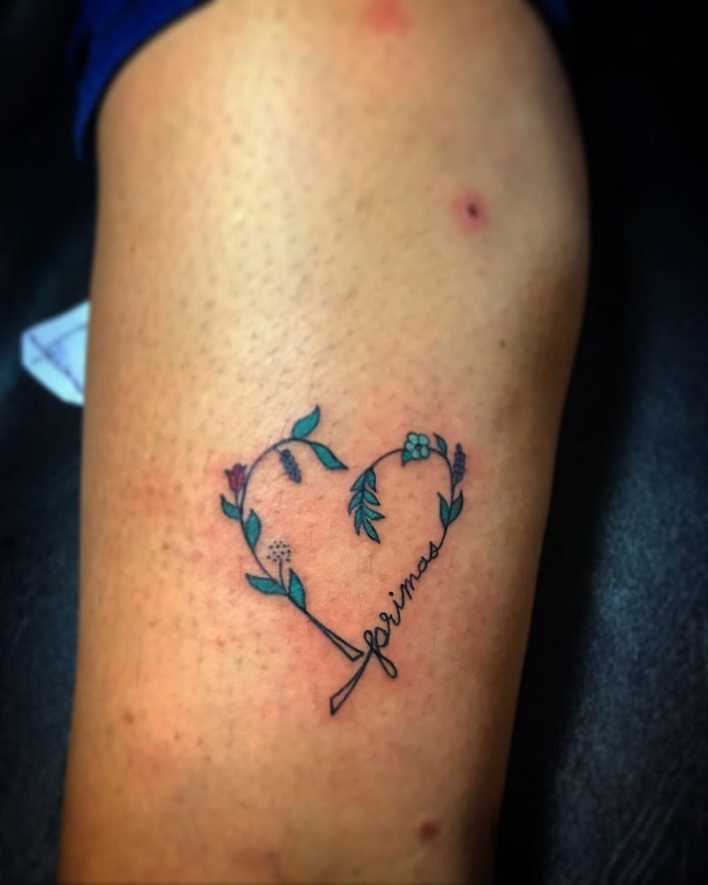 30 Pretty Flower Heart Tattoos You Must Try