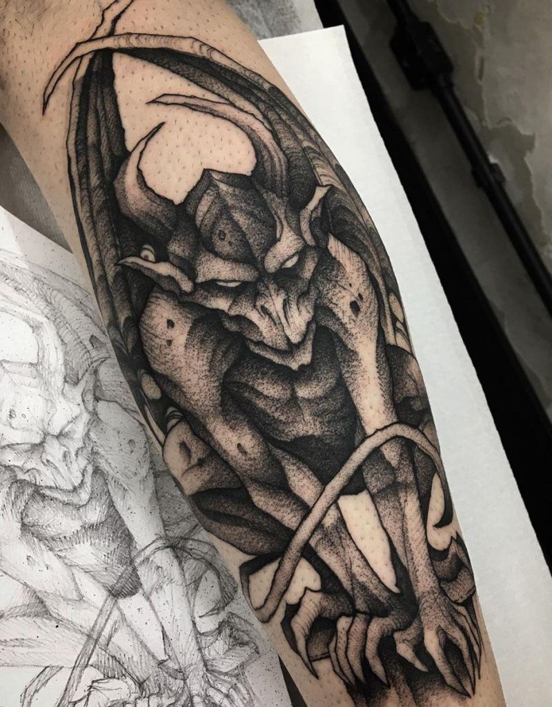 30 Pretty Gargoyle Tattoos for Inspiration