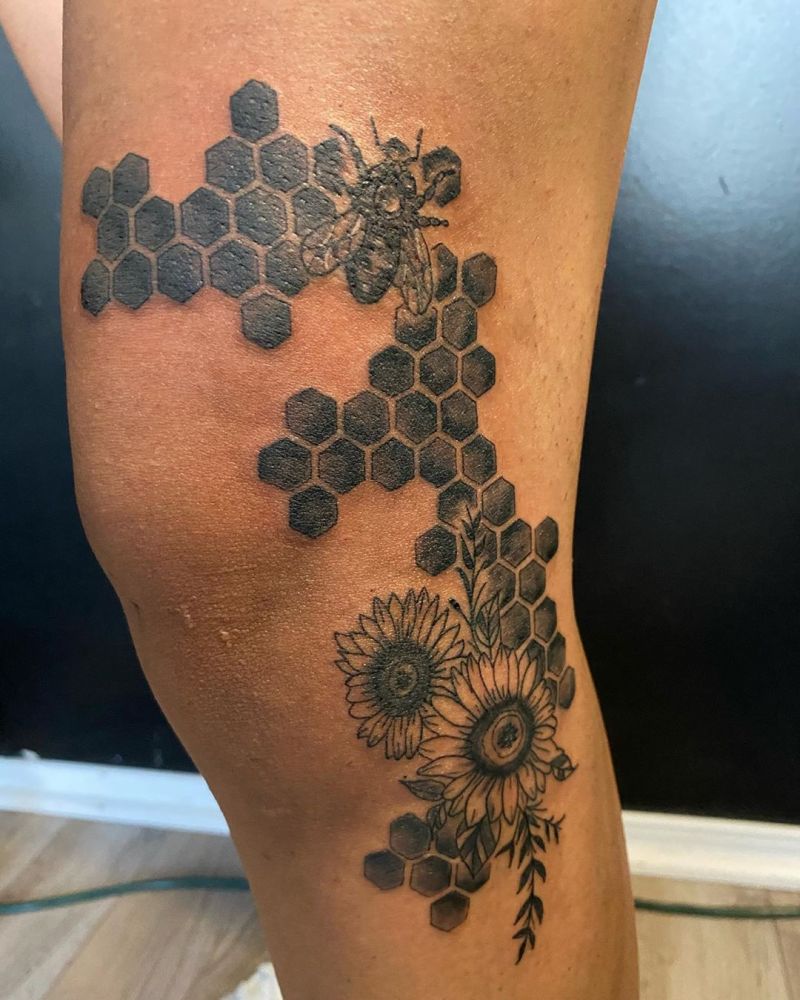 30 Pretty Honeycomb Tattoos You Will Love