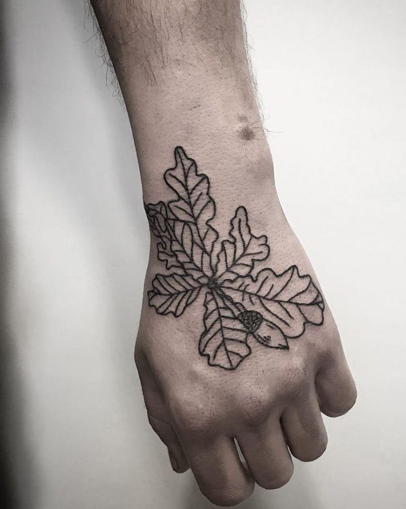 30 Pretty Oak Leaf Tattoos Make You Attractive