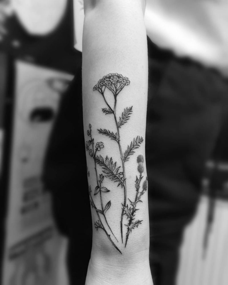 30 Pretty Yarrow Tattoos You Will Love