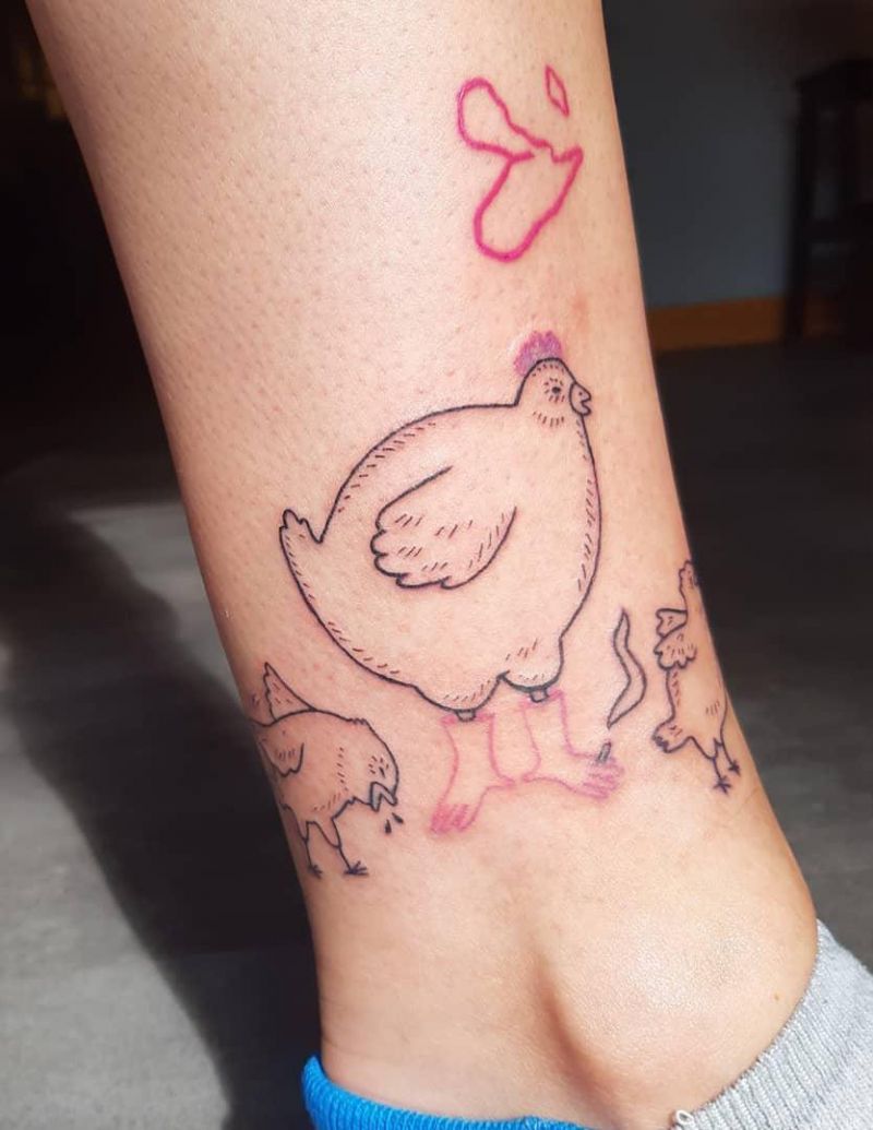 30 Cute Chicken Tattoos to Inspire You