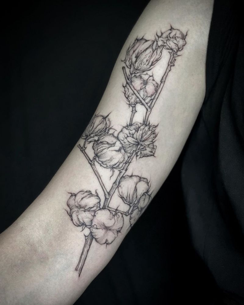 30 Elegant Cotton Tattoos You Will Love