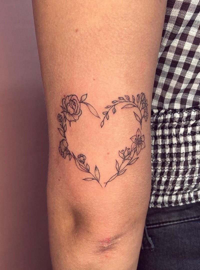 30 Pretty Flower Heart Tattoos You Must Try