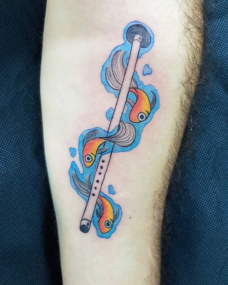 30 Pretty Flute Tattoos Show Your Temperament